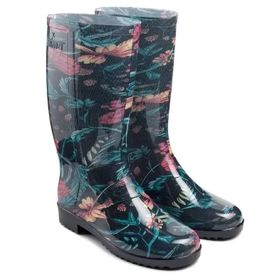 Чоботи гумові жіночі Квітковий розпис