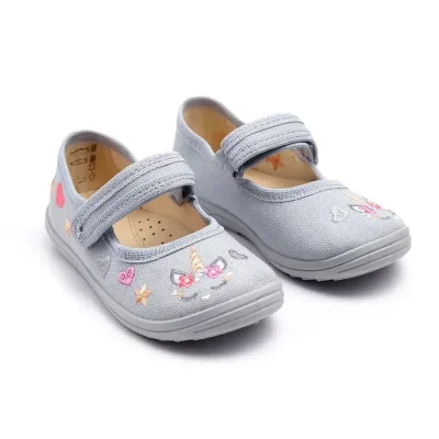 Тапочки для дівчаток сірі Єдиноріг