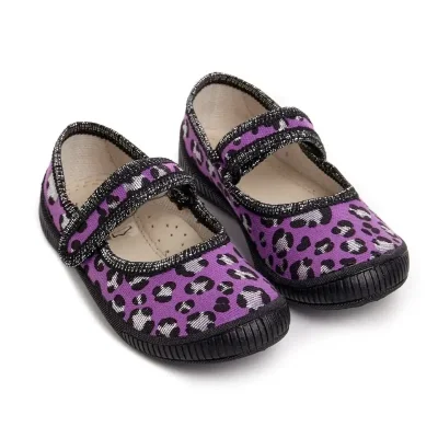 Капці для дівчаток фіолетові леопардові