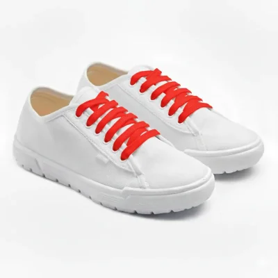 Кеди жіночі Лорета білі з помаранчевими шнурками